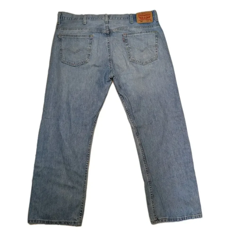 Levi's 569 Loose Straight Jeans Men's 38x30 Light Wash Denim Casual